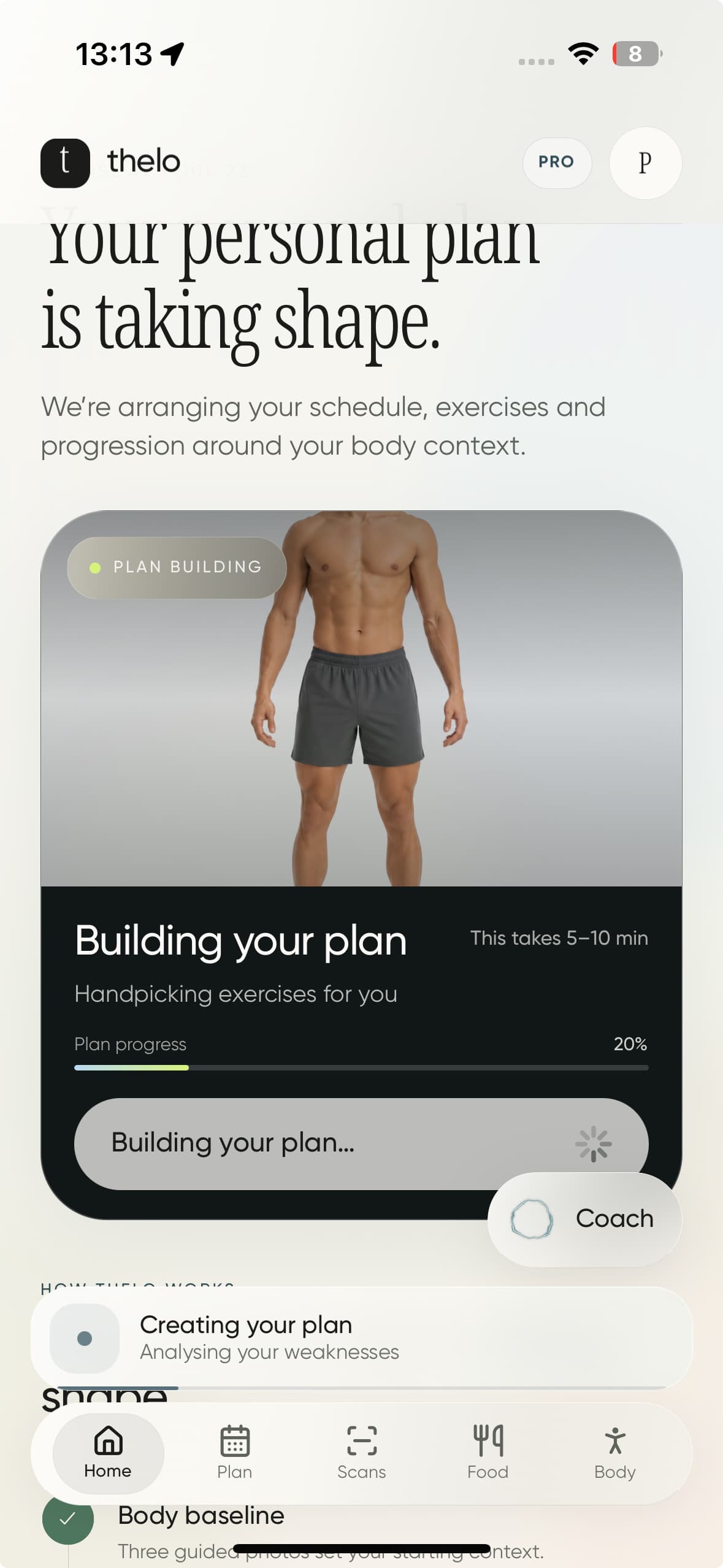 Thelo building a personal training plan